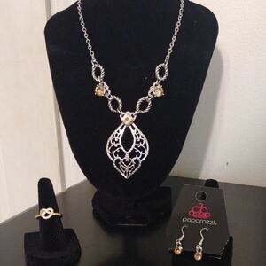 Paparazzi Silver Necklace with Gold Accents